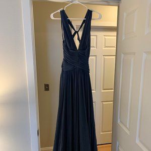 BCBG Deep V Neck Slate Gown - Size S